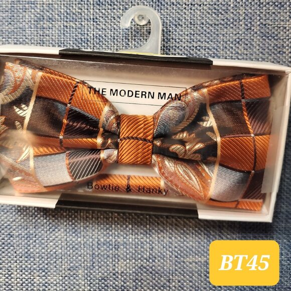 Bow Tie And Hanky Set By Modern Man - Asst Styles And Colors - Brand New In Box - Picture 3 of 4